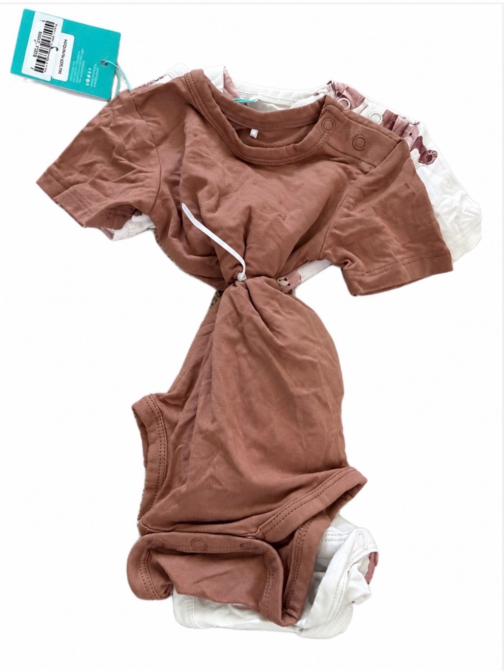 Posh Peanut Teddy Freddy Baby Bodysuit Set 0-3M Bamboo Bear Print NWT